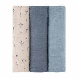 Ely's & Co. Cotton Muslin Swaddle Blanket  3 Pack - 1 of 4