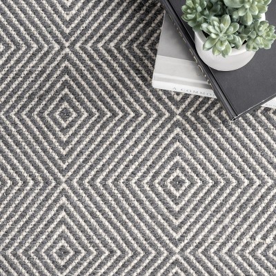 Handmade Gray Geometric Wool 6' x 9' Tufted Area Rug