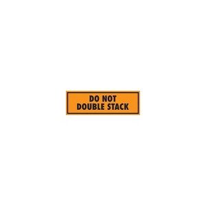 Tape Logic Labels "Do Not Double Stack" 2" x 8" Fluorescent Orange 500/Roll SCL568 - 1 of 4