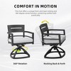 UNISOAR Outdoor Patio Aluminum Swivel Rocker 2PCS with Outdoor-grade Sunbrella Fabric Cushions, Ember Black - 2 of 4