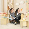 Infans 3 Piece Kids Wooden Table & Chair Set Children Multipurpose Homeschool Furniture - 3 of 4