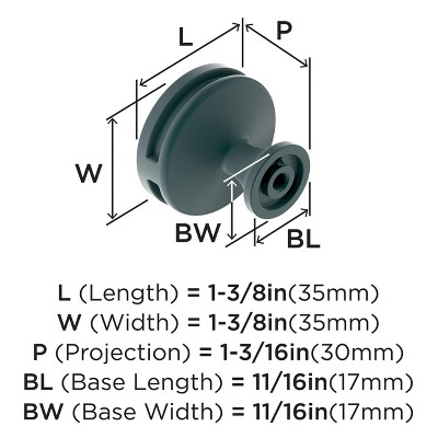 Matte Black Round Modern Cabinet Knob with Mounting Hardware