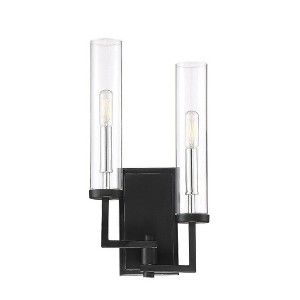 Savoy House Folsom 2 - Light Wall Light in  Matte Black/Polished Chrome - 1 of 4