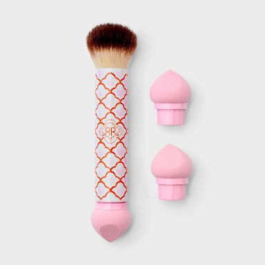 Geo Hearts Dual Sided Makeup Brush and Blender Pink - Roller Rabbit x Target
