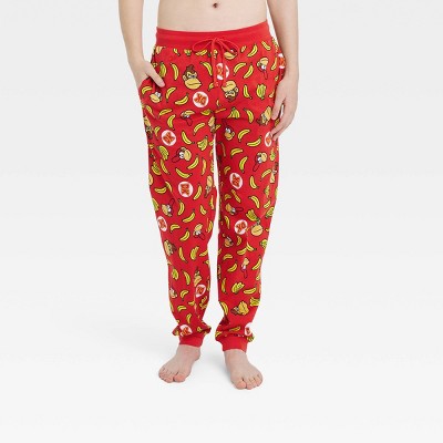 Men's Nintendo Donkey Kong Jogger Pajama Pants - Red