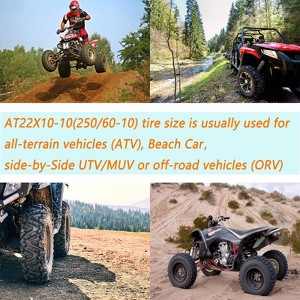 Set of 2 ATV Tires All-Terrain Tires 22X10-10 4PR ATV UTV Trail Sand Mud Off-Road Tires Tubeless - 1 of 4
