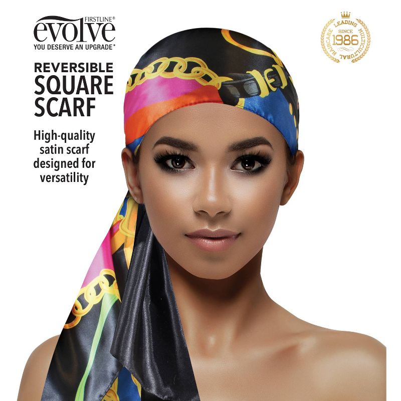 Evolve Products Double Sided Satin Square Hair Scarf, 3 of 5