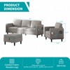 Mjkone Convertible Linen 3-Seater Sofa with Storage Ottoman&Single Sofa Chair with Side Pocket - 3 of 4
