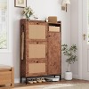 3-Drawer Rattan Shoe Cabinet with 4-Tier Adjustable Storage Shelves, Freestanding Shoe Organizer for Entryway and Hallway - 3 of 4