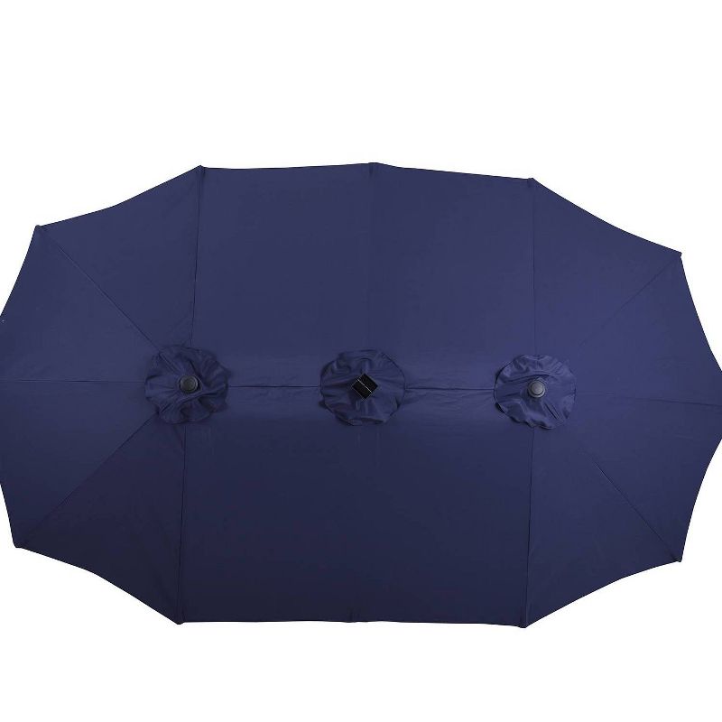 15' x 9' Rectangular Lit Outdoor Patio Market Umbrella with Extra Large Base and Sand Bags - Captiva Designs, 3 of 13