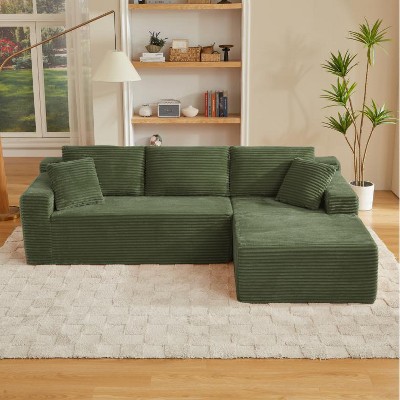 Dolonm 103" L-shaped Modular Cloud Sofa,Compressed Boneless with Deep Seats,No Assembly, for Living Rooms Bedrooms