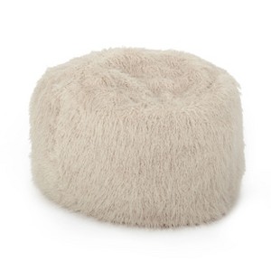 CAVINAS Rounded Faux Fur Bean Bag Chair for Adults & Kids,Soft Bean Bag Ottoman,Accent Chairs for Living Room - 1 of 4
