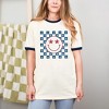 Simply Sage Market Women's Patriotic Smiley Stars Short Sleeve Ringer Tee - 2 of 4