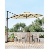 10FT Cantilever Patio Umbrella with Cross Base 360° Rotation Market Outdoor Umbrella for Patio - 2 of 4