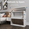 INFURNIC Decorative Storage Cabinets 4-Pack 35.4’’ Wide Transparent Stackable Storage Bins with Open Front Door, Beige, 35.43"*15.75"*59.45" - 4 of 4