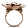 Slickblue Rose Gold Brass Ring with Light Peach Crystal - Stylish Epoxy Flower Design, Fashion Jewelry, Size 5-9 - 4 of 4