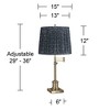360 Lighting Westbury 36" Tall Large Traditional End Table Lamp Swing Arm Gold Antique Brass Finish Single Sally Green Shade Living Room Bedroom - 4 of 4