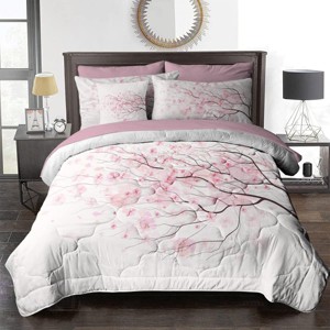 Boersma Spring Floral Comforter Set,8 Pieces Bed in a Bag,Lightweight Comforter Set for Twin Bed(Comforter, Sheets, Pillowcases, Shams&Cushion Cover) - 1 of 4