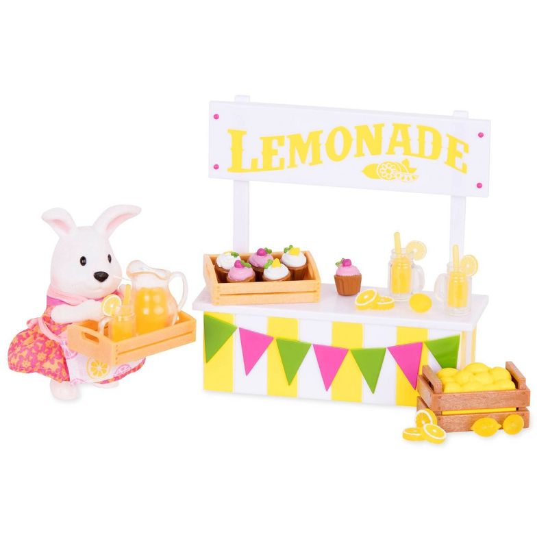 Li&#39;l Woodzeez Miniature Playset with Animal Figurine 25pc - Lemonade Stand Set, 6 of 9