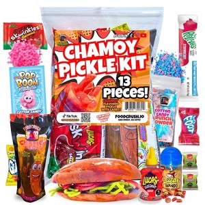 Food Crush-Chamoy Pickle Kit-Tiktok Candy Gift Pouch (13 Pcs)-With Cotton Candy Crunch-Gifts For Kids, Teens - 1 of 4