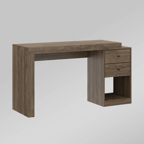 Expandable Modern Desk with Storage Mahogany - Techni Mobili