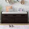XIYUYEU Rustic Entryway Storage Bench with 2 Drawers, Hidden Storage Space, and 3 False Drawers at the Top, Shoe Bench for Living Room - 2 of 4
