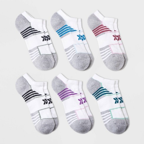 Women's 6pk Cushioned Mesh Finish Line Fashion No Show Athletic Socks - All  In Motion™ White 4-10