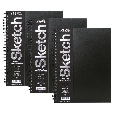 Art-N-Fly 32 Sheets Black Sketch Pad 9x12 - Black Sketchbook