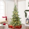 LuxenHome 7Ft Pre-Lit Artificial Pine Christmas Tree with Dusty Green PE Tips & Metal Stand - 2 of 4