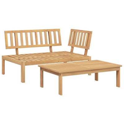 vidaXL Pallet Sofa Set Natural Wood Solid Acacia Wood 52.4x36.2x27.2 in