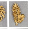 Set of 4 Cement Leaf Framed 3D Wall Decors Gold - Olivia & May: Modern Art Gallery Style, Vertical Display - 2 of 4