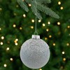 Northlight 4" Silver and White Beaded Glass Christmas Ornament - 2 of 4