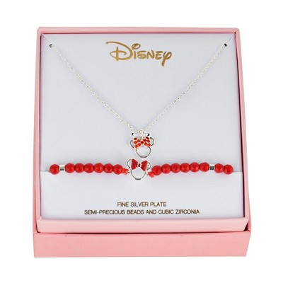 Minnie Mouse Necklace and Bracelet Set