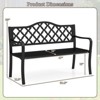 Costway 50.5" Patio Bench Slatted Metal Garden Bench for 2-3 People Park-Style Loveseat - 3 of 4