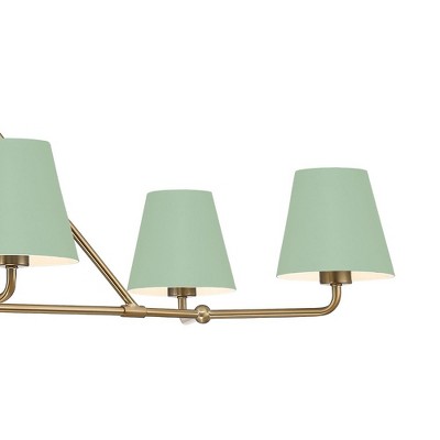 Xavier 6-Light Gold and Green Steel Chandelier