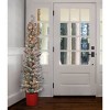 5ft Pre-Lit Flocked Berry Pencil Artificial Christmas Tree - Haute Décor: Indoor Slim Potted Holiday Decor - 4 of 4