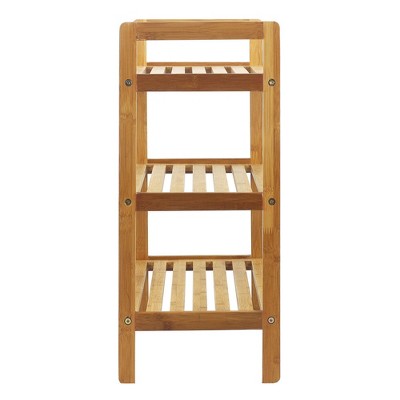 3 Tier Slated Shoe Rack Natural Wooden Storage Stand Organiser By Home Discount 