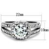 Slickblue Women’s Halo Engagement Ring with 7 mm CZ in Polished Stainless Steel, Silver-Tone, Sizes 5-10 - 2 of 4