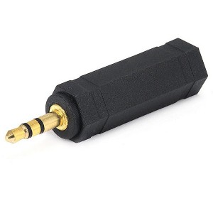 Monoprice 3.5mm TRS Stereo Plug to 1/4in (6.35mm) TRS Stereo Jack Adapter, Gold Plated - 1 of 2