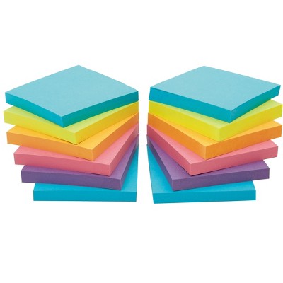 MyOfficeInnovations Stickies Notes Assorted Bold Colors 3" x 3" 12 Pads/Pack (S-33BO12) 576153