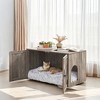 Cat Litter Box Enclosure - Hidden Furniture with Removable Divider - Indoor Cat House,  End Table - 31.5 x 20.9 x 19.7 Inches - 3 of 4