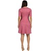 24seven Comfort Apparel A Line Knee Length Dress Elbow Length Sleeves - 3 of 4