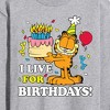 Men's - Garfield - I Live For Birthday's Long Sleeve Graphic T-Shirt - 2 of 4