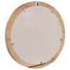 vidaXL Handcrafted Round Wall Mirror – 15.7" – Rustic Teak Wood & Glass – Retro Style, Natural Finish – Farmhouse Bathroom Wall-Mounted Dresser Décor - 4 of 4