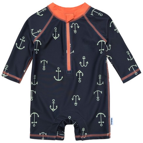 Gerber Baby And Toddler Boys Long Sleeved Rashguard One Piece Swimsuit Anchor 0 3m Target