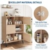 Fluted Storage Cabinet with Sliding Doors, 43" Tall Floor Cabinet Modern 3-Tier Display Stand with Legs - 4 of 4