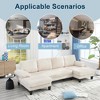 QingMoon 114" U-Shaped Sectional Sofa, Deep Seat Sleeper Couch, 4-Seat Velvet Upholstery Sofa, with Double Chaise for Apartment, Living Room - 2 of 4