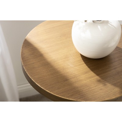 Gold Round Metal Pedestal Accent Table