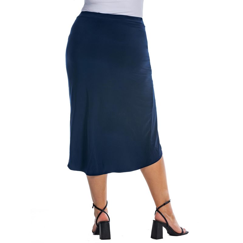 Womens Plus Size Solid Color Knee Length Tulip Skirt, 3 of 5