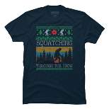 Men's Design By Humans Christmas Retro Sasquatch Vintage Bigfoot Ugly Christmas Sweater By pahari T-Shirt